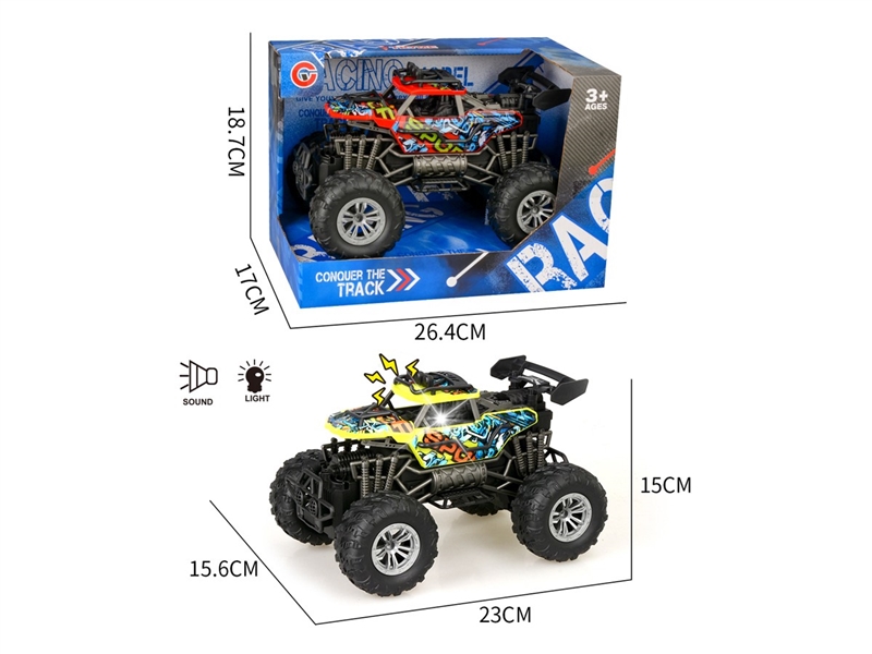 FRICTION CAR W/LIGHT & SOUND , 2COLORS - HP1222138