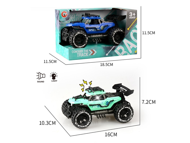 FRICTION CAR W/LIGHT & SOUND , 2COLORS - HP1222193