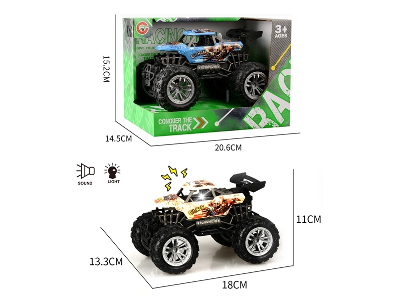 FRICTION CAR W/LIGHT &SOUND , 2COLORS - HP1222203