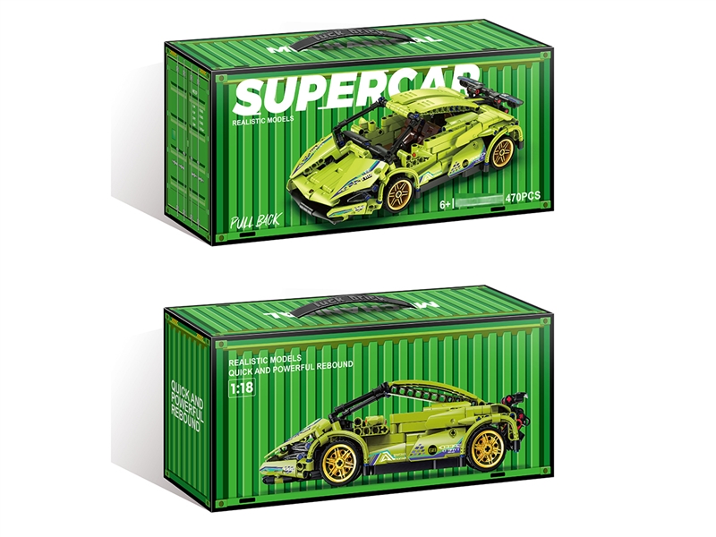 PULL BACK BUILDING BLOCKS CAR,470PCS - HP1222512