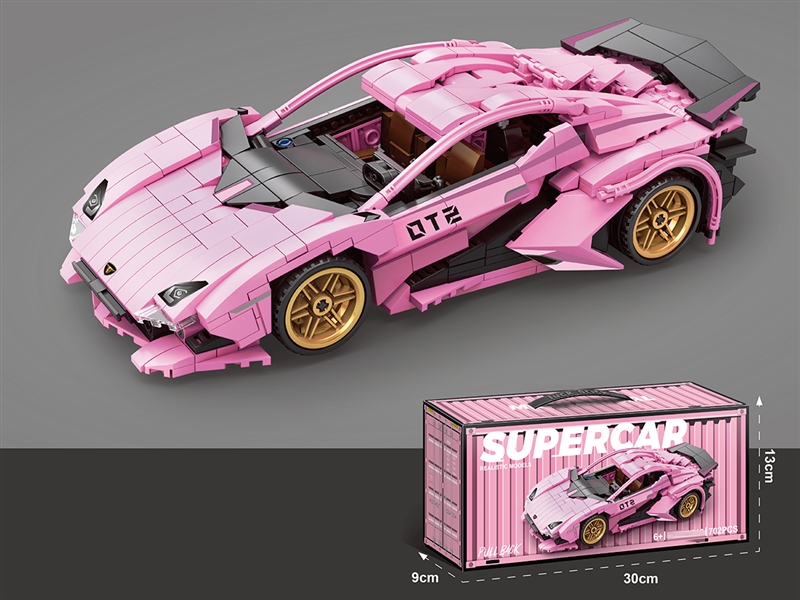 PULL BACK BUILDING BLOCKS CAR,702PCS - HP1222513