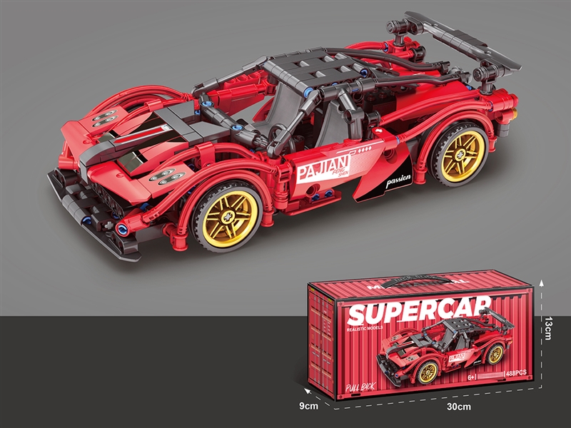 PULL BACK BUILDING BLOCKS CAR,482PCS - HP1222516