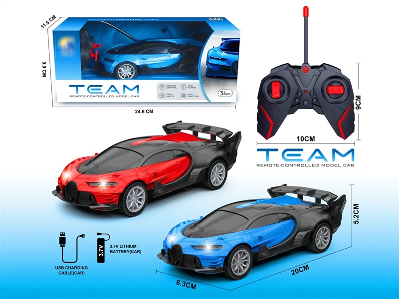 1:22 4-CHANNEL R/C CAR W/LIGHT , 2COLOURS（INCLUDED BATTERY） - HP1222753
