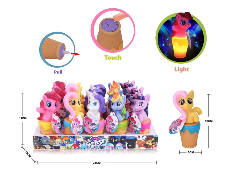 VINYL HORSE SET W/LIGHT , 15PCS/DISPLAY BOX - HP1223347