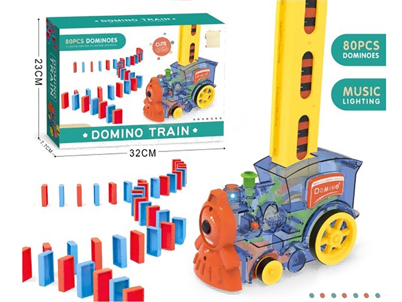 B/O TRAIN WITH DOMINO 80PCS - HP1224033
