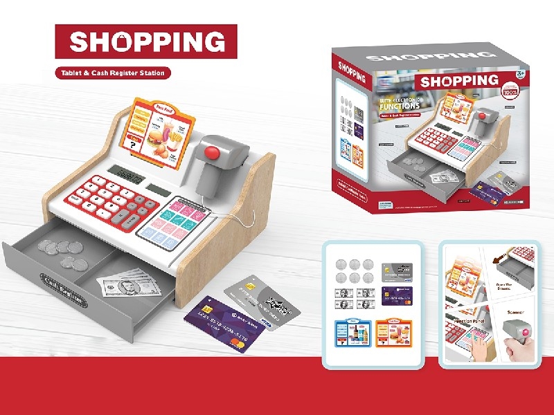WOODEN CASH REGISTER SET - HP1224454