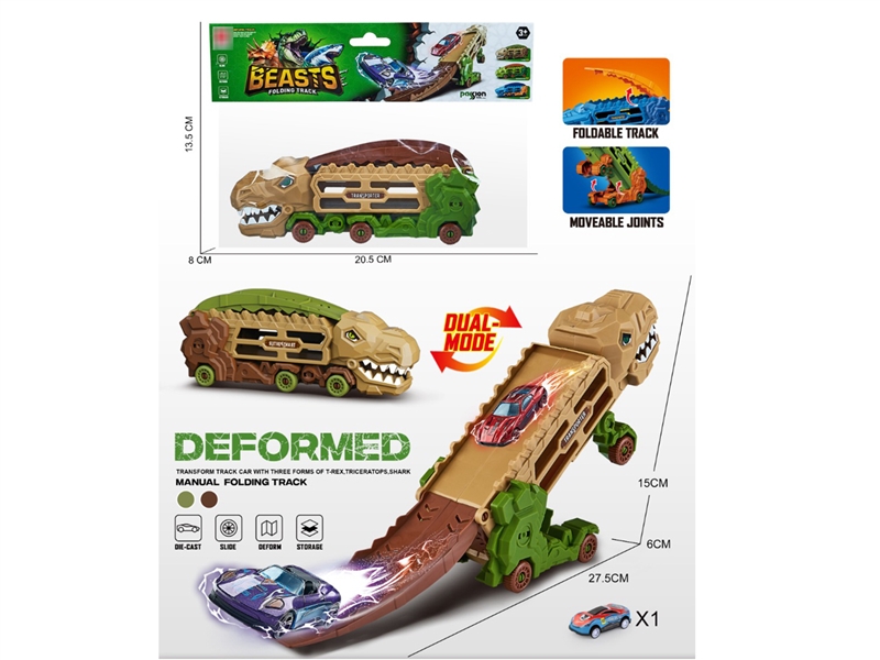 DEFORMED DINOSAUR TRUCK W/DIE-CAST CAR 1PCS - HP1224759