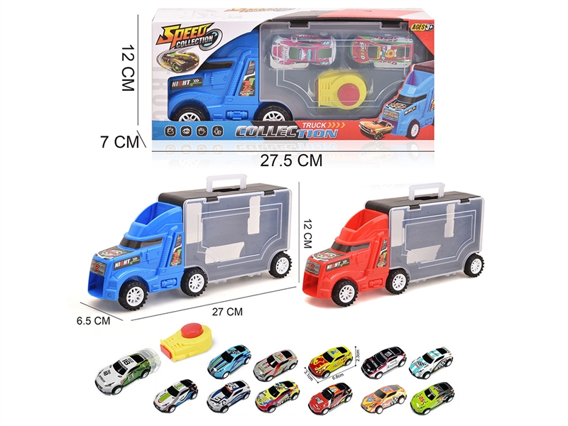 FREE WAY STORAGE TRUCK W/CATAPULT CAR 2PCS,2COLOURS - HP1225891