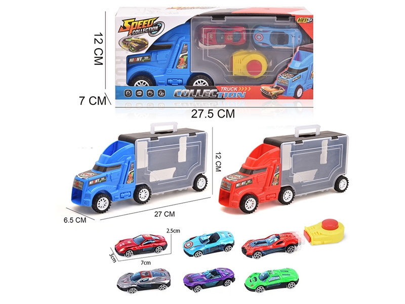 FREE WAY STORAGE TRUCK W/CATAPULT CAR 2PCS,2COLOURS - HP1225892