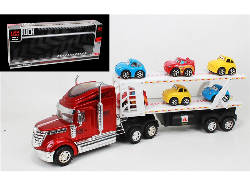 FRICTION TRAILER W/LIGHT & MUSIC & FREE WAY CAR 6PCS - HP1226265