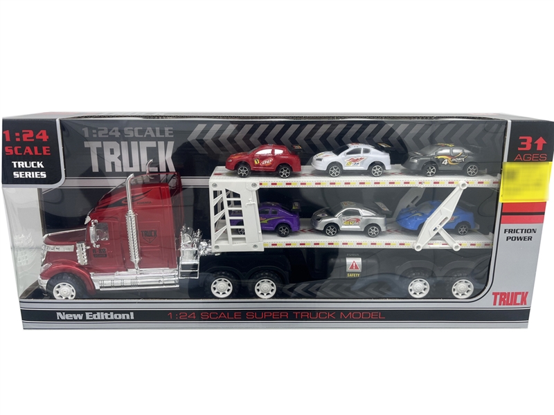 FRICTION TRAILER W/LIGHT & MUSIC & FREE WAY CAR 6PCS - HP1226267