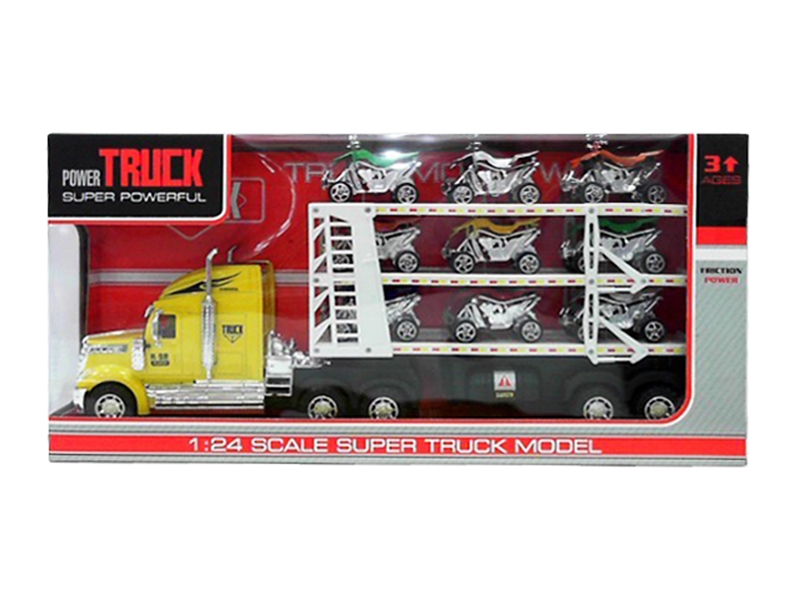 FRICTION TRAILER W/LIGHT & MUSIC & FREE WAY CAR 6PCS - HP1226269
