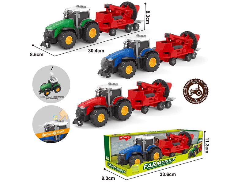 FRICTION FARMER CAR W/LIGHT & MUSIC,3COLOURS - HP1226299