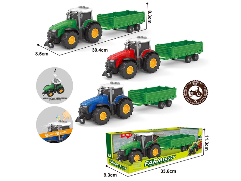 FRICTION FARMER CAR W/LIGHT & MUSIC,3COLOURS - HP1226300