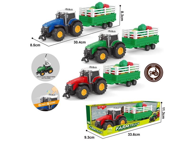 FRICTION FARMER CAR W/LIGHT & MUSIC,3COLOURS - HP1226305