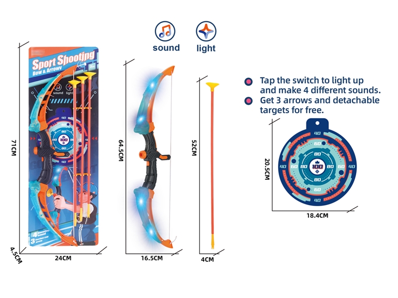 BOW AND ARROW SET W/LIGHT & SOUND - HP1227348