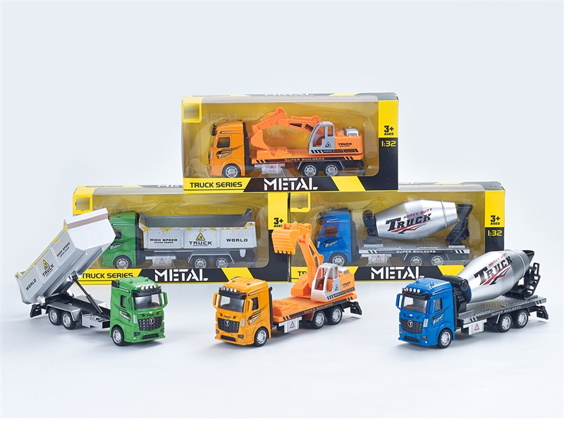 1:32 PULL BACK DIE CAST CONSTRUCTION CAR,3ASST - HP1227698