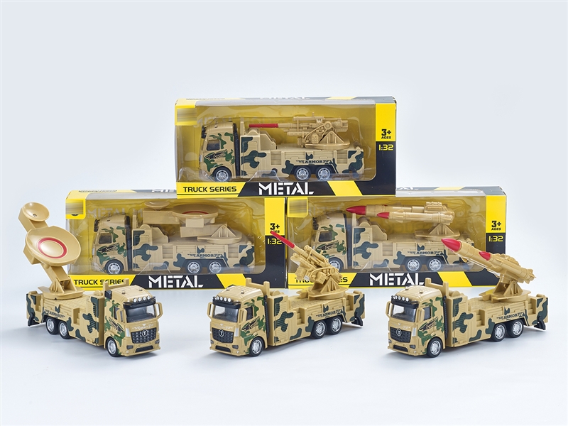 1:32 PULL BACK DIE CAST  MILITARY CAR，3ASST - HP1227704