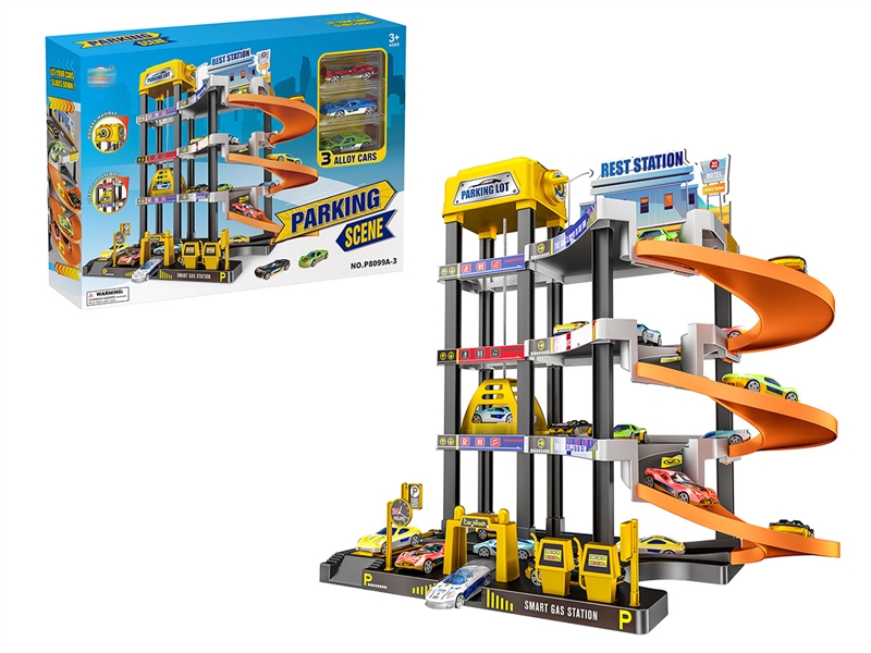 PARKING LOT SET W/3PCS FREE WAY CAR - HP1227758