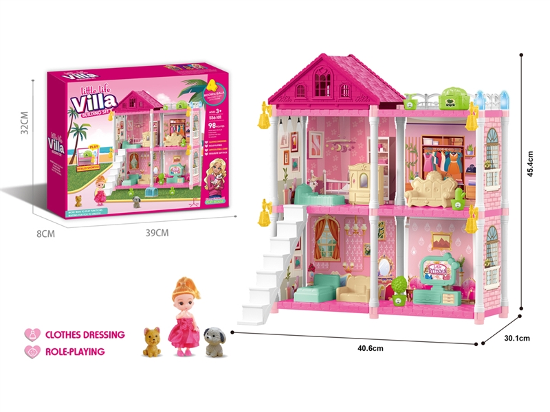 DIY VILLA SET W/DOLL,98PCS - HP1227791