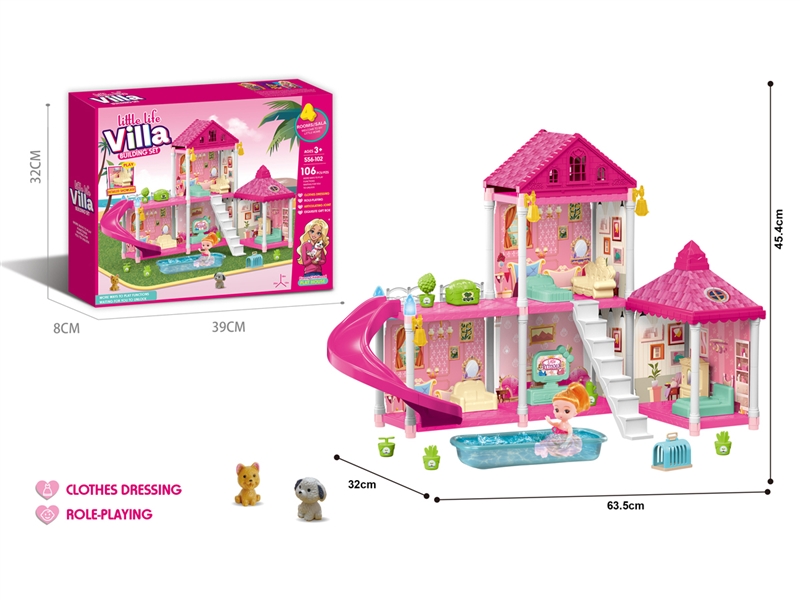 DIY VILLA SET W/DOLL,106PCS - HP1227793