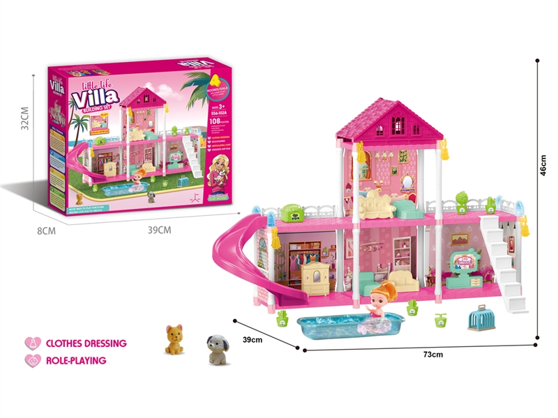 DIY VILLA SET W/DOLL,108PCS - HP1227794