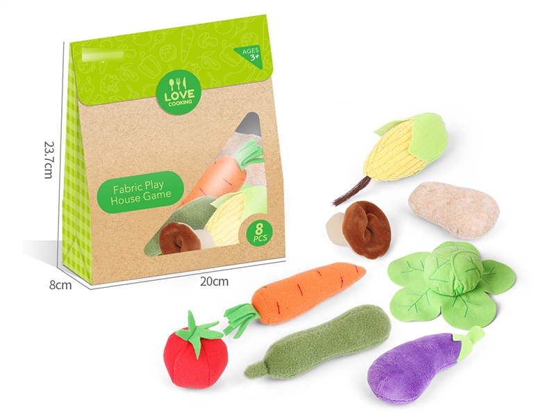 FABRIC FELT VEGETABLES SET 8PCS - HP1228080