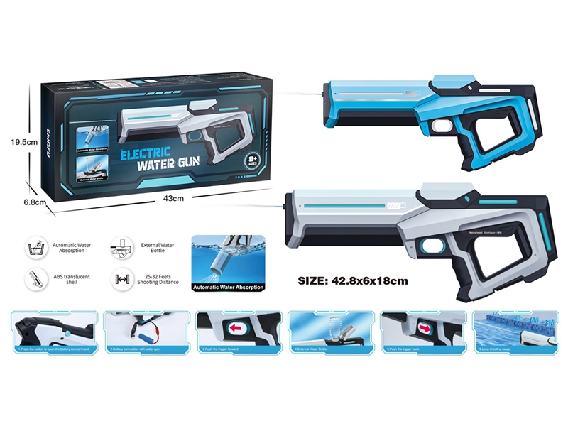 B/O WATER GUN 300ML,2COLOURS - HP1228154