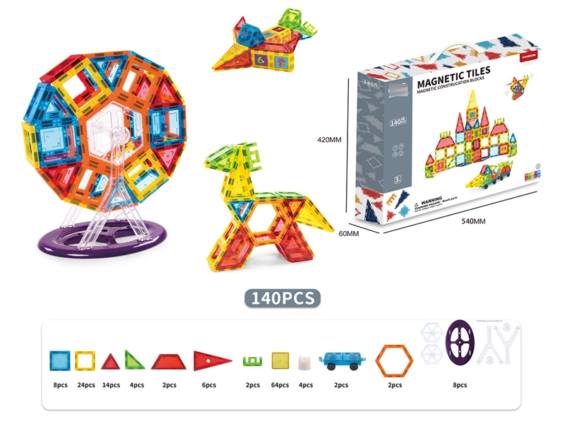 MAGNETIC BUILDING BLOCKS 140PCS - HP1228302