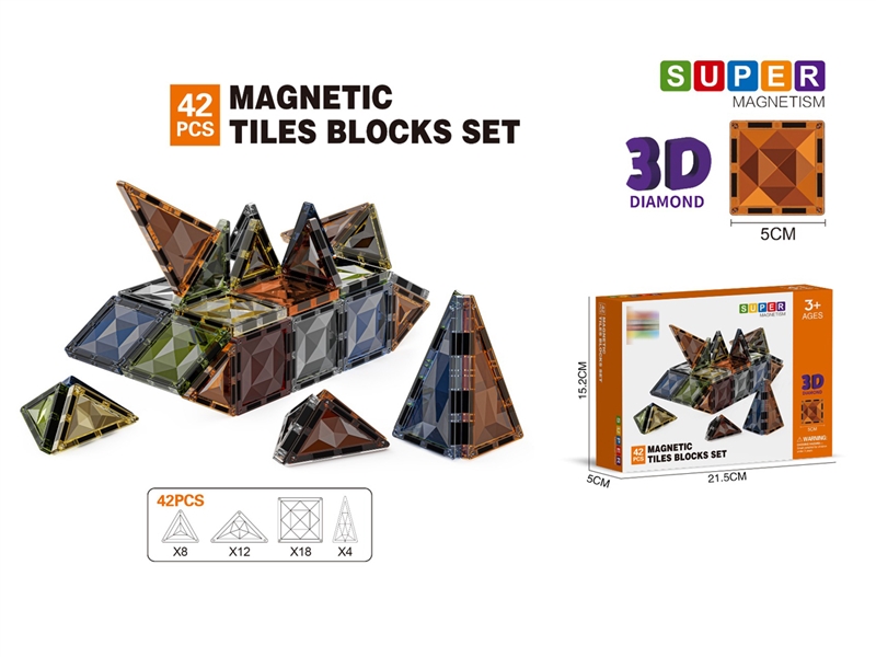 MAGNETIC BUILDING BLOCKS 42PCS - HP1228418