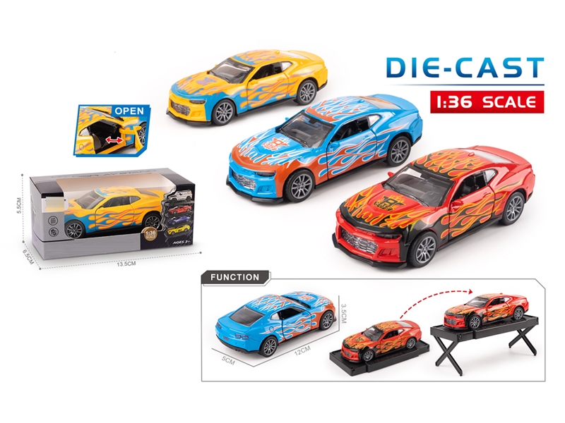 1:36 PULL BACK DIE-CAST CAR,3COLOURS - HP1228560