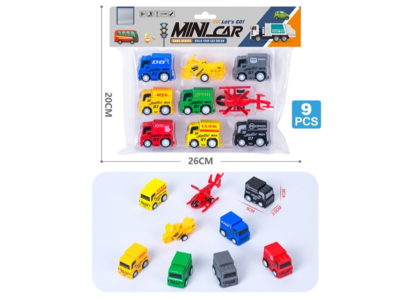 PULL BACK TRANSPORT CAR 9PCS - HP1228897