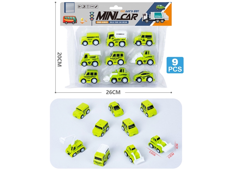 PULL BACK FARM CAR 9PCS - HP1228899