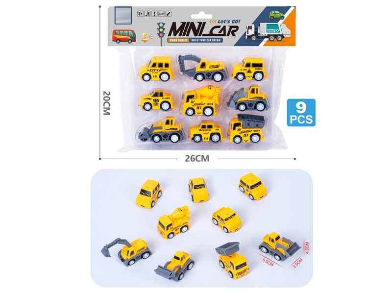 PULL BACK CONSTRUCTION CAR 9PCS - HP1228903