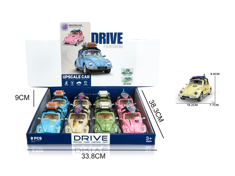 FRICTION CAR W/LIGHT & SOUND（CAN OPPEN THE DOOR） , 8PCS/DISPLAY BOX - HP1228987