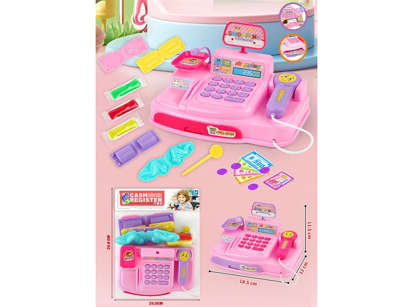 CASH REGISTER SET & PLAY DOUGH SET W/LIGHT & MUSIC，2COLOURS - HP1229033