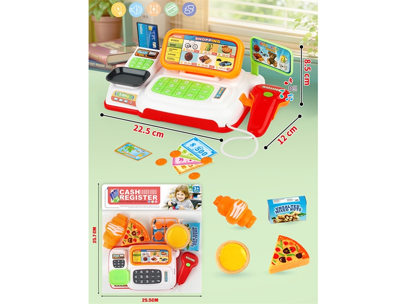 CASH REGISTER SET & FOOD SET W/LIGHT & MUSIC，2COLOURS - HP1229038