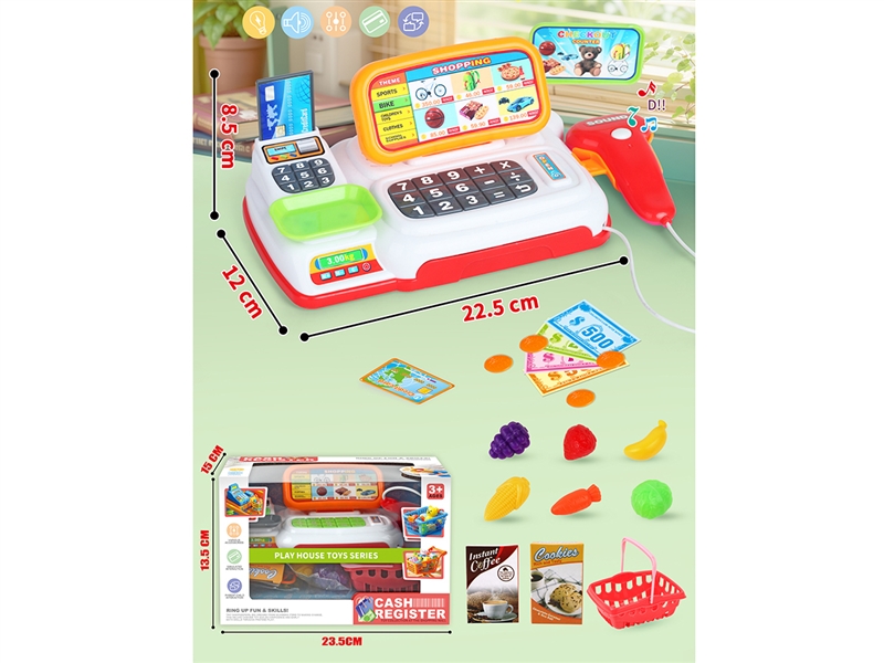 CASH REGISTER SET W/LIGHT & MUSIC，2COLOURS - HP1229041