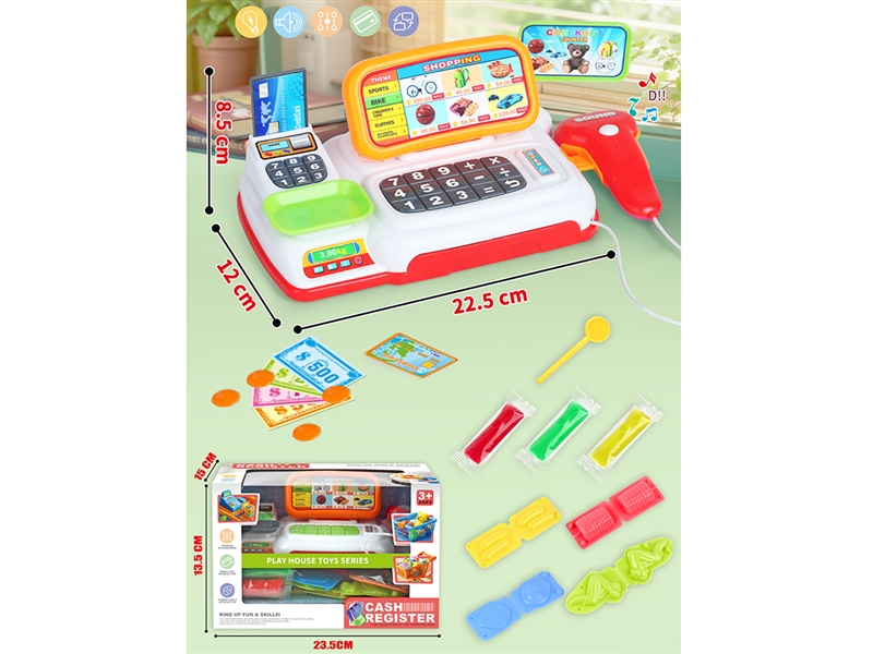 CASH REGISTER SET W/LIGHT & MUSIC，2COLOURS - HP1229042
