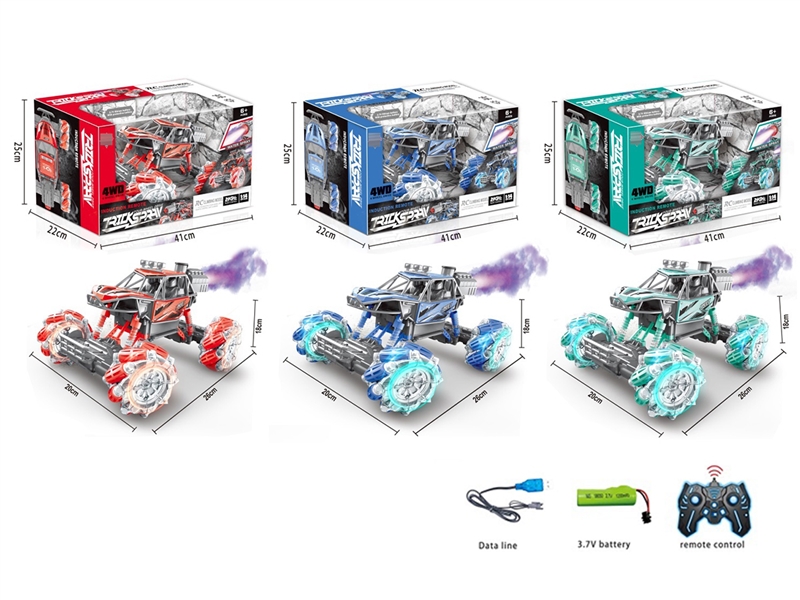 1:14 R/C DIE-CAST CLIMBING CAR W/LIGHT & MUSIC & SPRAY,3COLOURS - HP1230301