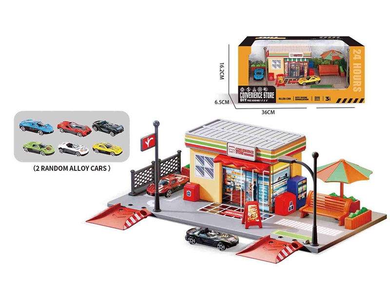 CONVENIENCE STORE SET W/DIE-CAST CAR 2PCS - HP1234028