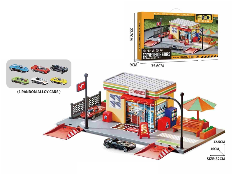 CONVENIENCE STORE SET W/DIE-CAST CAR 1PCS - HP1234030