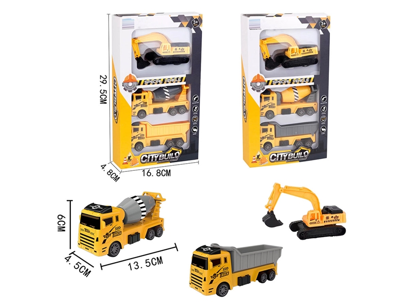 PULL BACK CONSTRUCTION TRUCK，2ASST - HP1234077