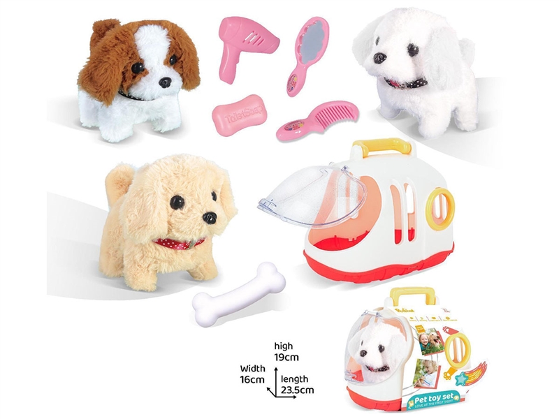 PLUSH PET HOUSE W/ACCESSORIES,B/O DOG,3ASST - HP1234444