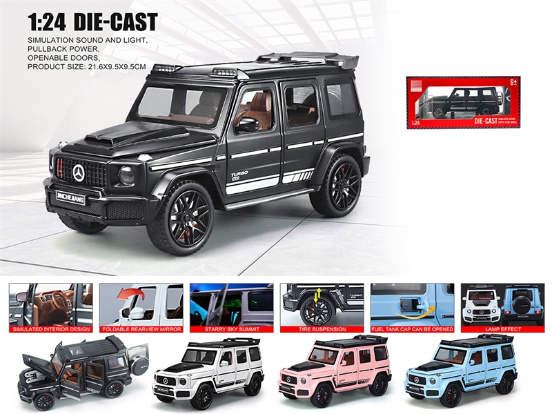 1：24 PULL BACK DIE-CAST CAR W/LIGHT & SOUND & CAN OPEN THE DOOR,4COLOURS - HP1236391