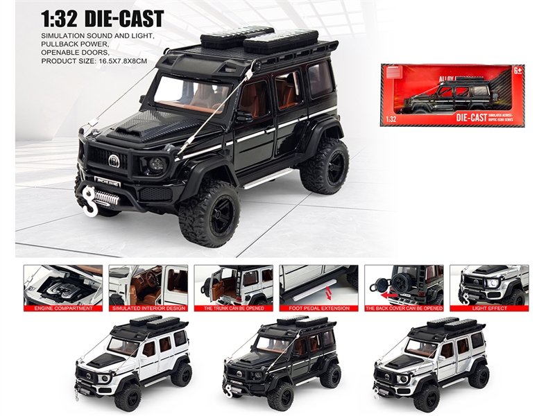 1：32 PULL BACK DIE-CAST CAR W/LIGHT & SOUND & CAN OPEN THE DOOR,3COLOURS - HP1236433