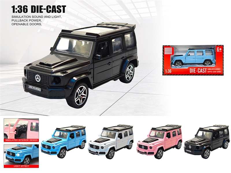 1：36 PULL BACK DIE-CAST CAR W/LIGHT & SOUND & CAN OPEN THE DOOR,4COLOURS - HP1236455