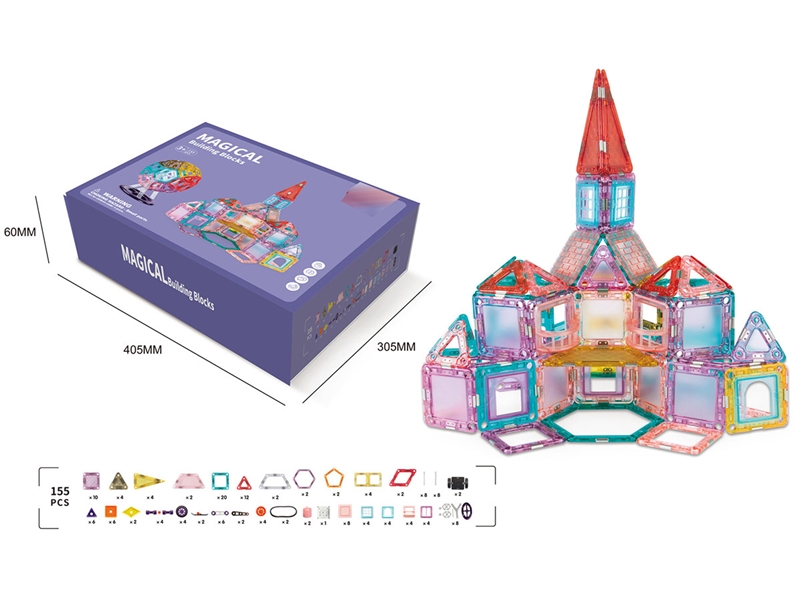 (GCC)彩晶建筑系列磁力片(大尺寸外露磁)(155PCS) - HP1237387