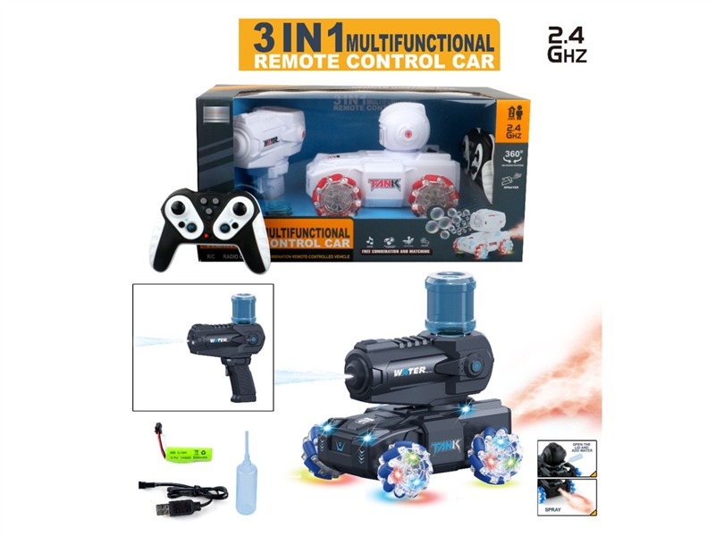 3 IN 1 R/C STUNT CAR W/SPRAY & LIGHT & MUSIC & WATER SPRAY FUNCTION（INCLUDED BATTERY） - HP1239111