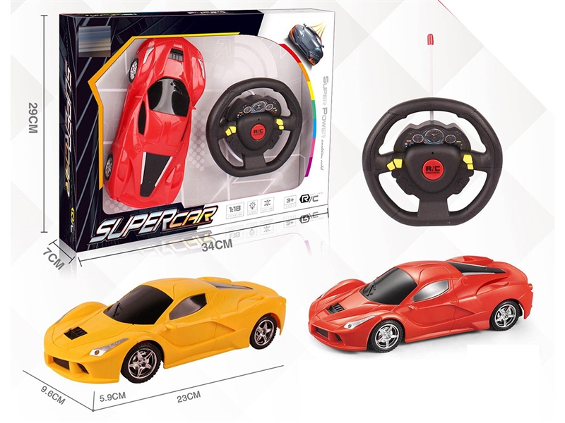 1:18四通方向盘遥控车法拉利（前进灯）(不包电) - HP1239336